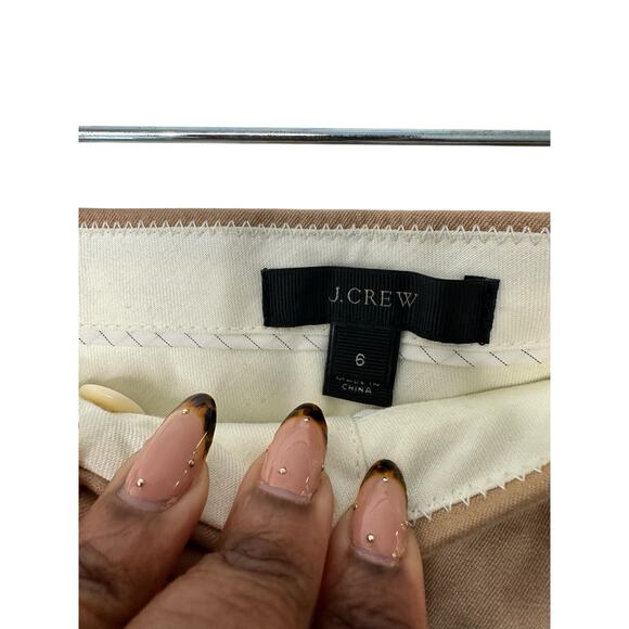 J.Crew Tan Business Office Career Cotton Blend Straight Leg Dress Pants Size 6 - Picture 2 of 10